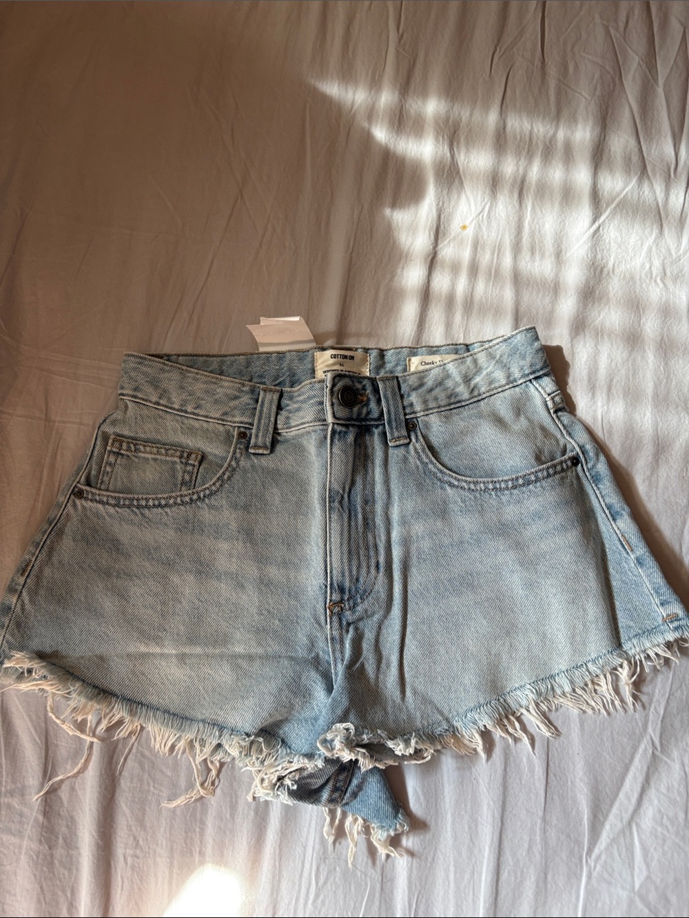 Cotton On Light Blue Distressed Denim Cutoff Shorts